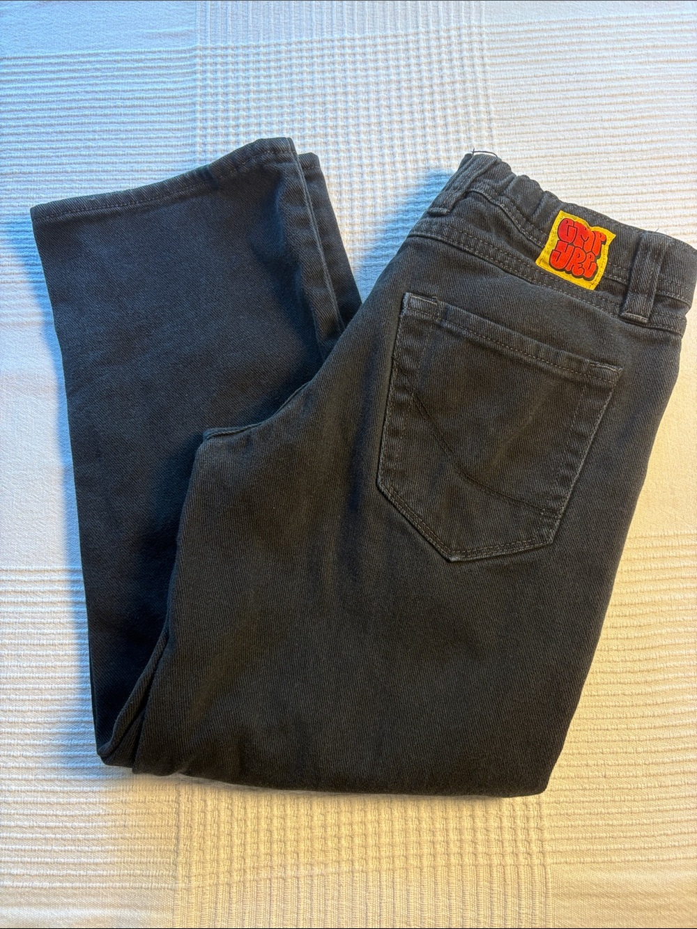 Empyre Black Kids Jeans with Red & Yellow Patch